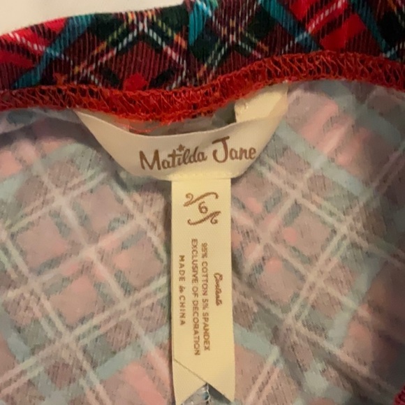 Matilda Jane Red and Green Plaid Pants - Picture 3 of 4